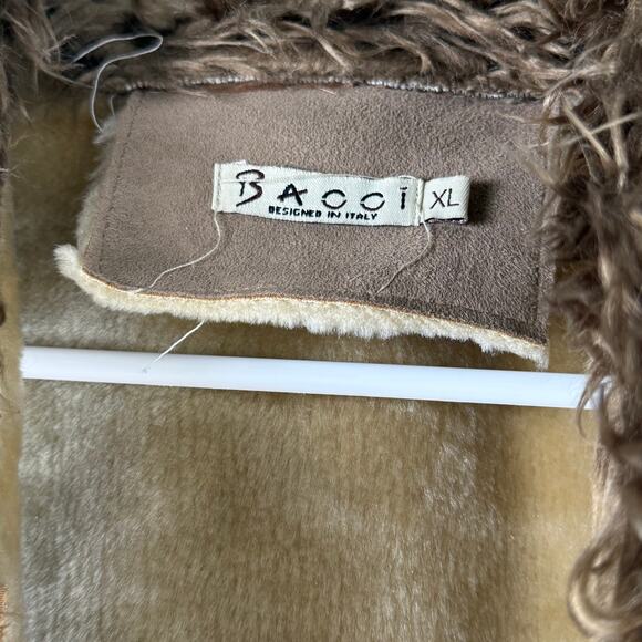 Bacci tan faux fur/suede embroidered vest‎ Vintage - Picture 4 of 7